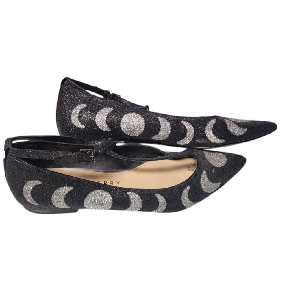 Katy Perry The Marian T-Strap Flats Moon Phase Glitter Size 6.5 Artsy Witchy